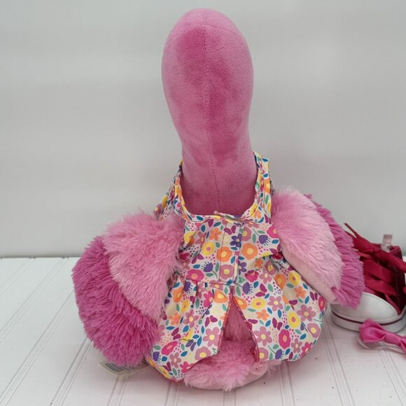 Build-A-Bear Workshop Pink Flamingo Plush 18” With‎ Outfit Dress Shoes Bow EUC - Picture 2 of 4